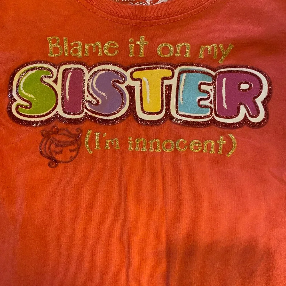 Children's Place Girl's Long Sleeve Blame it on my Sister‎ TShirt sz 4T